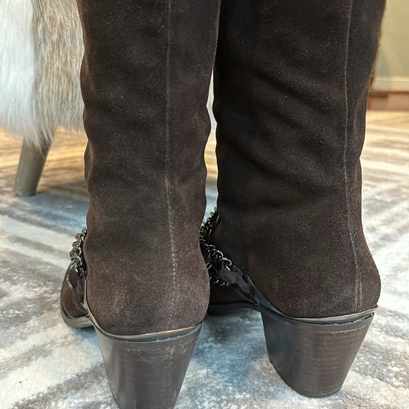 B. MAKOWSKY BOOTS knee high slouch brown boho size 8.5 leather suede - Picture 6 of 9